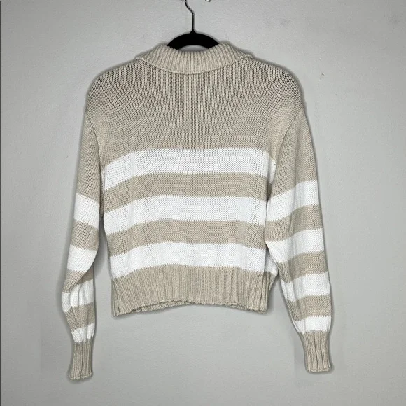 QUINCE 100% Organic Cotton Cropped Polo Sweater in Beige Ivory size Small - Picture 11 of 12